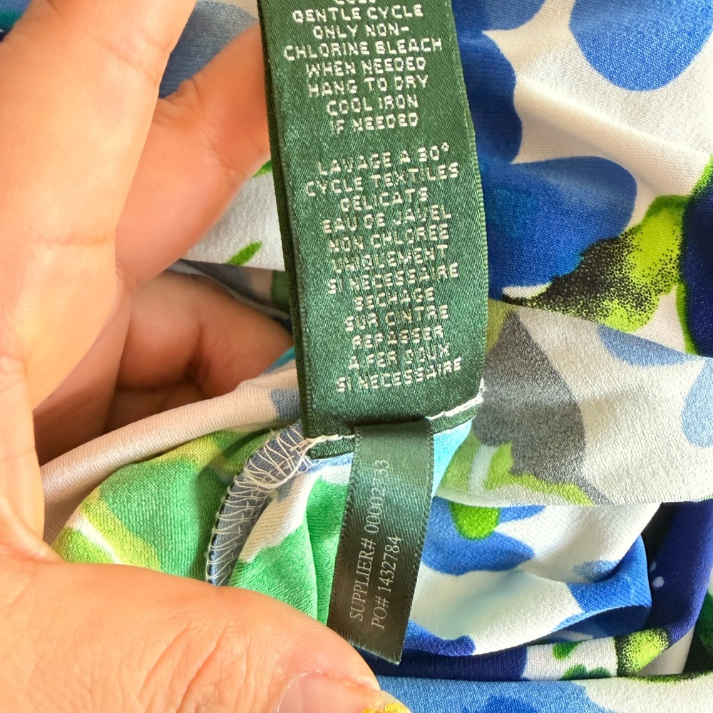 Ralph Lauren Vibrant Blue and Green Midi Dress - Picture 11 of 16